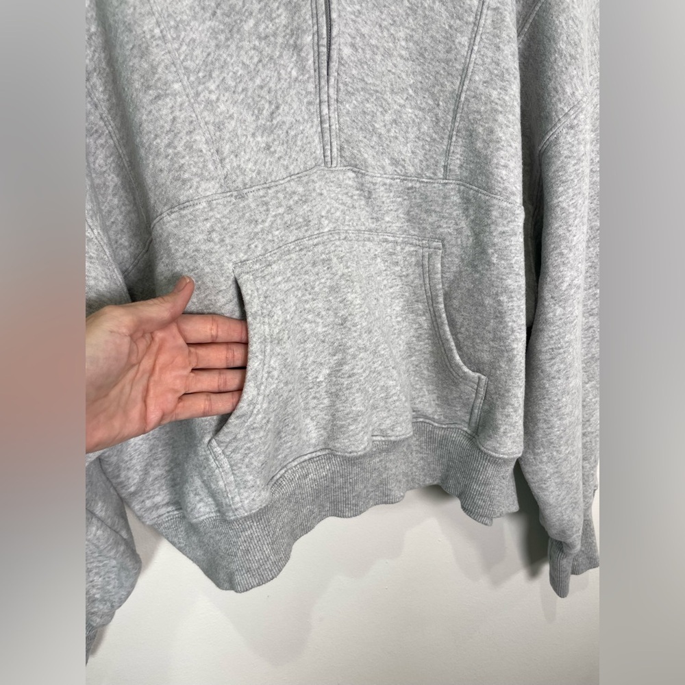 Aerie 1/4 zip Pullover Sweatshirt L Gray Scuba Style Offline - Picture 5 of 7